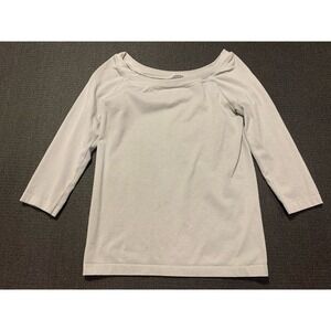 Wolford Women's Basic T-Shirt Long Sleeve Cotton/Nylon Light Gray Size Medium‎